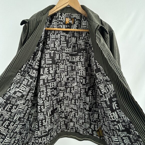 Volcom Men’s Naylor Jacket – Black and Gray Striped Zip-Up – Size Medium - Picture 12 of 14